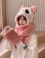 Fashion Pink Panda Scarf And Gloves One Plush Three-piece Suit
