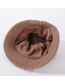 Fashion Beige Rabbit Fur Knit Ear Protection Colorblock Cap