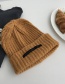 Fashion Beige Coarse Card Cloth Label Knitted Pile Hat