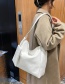Fashion Long Shoulder Strap White Large Capacity Soft Leather Shoulder Bag