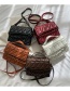 Fashion Red Wine Solid Color Embossed Diamond Crossbody Bag