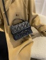 Fashion Black Solid Color Embossed Diamond Crossbody Bag