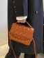Fashion Dark Brown Solid Color Embossed Diamond Crossbody Bag