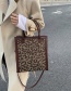 Fashion Brown Large-capacity Leopard-print Crossbody Bag