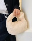 Fashion Khaki Plush Small Knotted Handbag