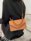 Fashion Khaki Pu Embossed Chain Portable Messenger Bag