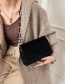 Fashion Black Golden Velvet Embroidery Thread Diagonal Bag