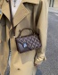 Fashion Brown Pu Diamond Crossbody Bag