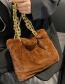 Fashion Brown Plush Large-capacity Handbag
