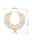 Fashion Gold Alloy Pearl Geometric Shape Brooch