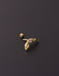 Fashion Gold Color 9# Titanium Steel Inlaid Zirconium Fruit Piercing Earrings