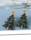 Fashion Christmas Tree Alloy Diamond Christmas Tree Stud Earrings