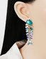 Fashion Fish Bone Alloy Diamond Fishbone Earrings