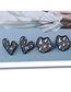 Fashion Heart-shaped Alloy Diamond Geometric Love Stud Earrings