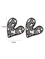 Fashion Heart-shaped Alloy Diamond Geometric Love Stud Earrings