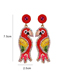 Fashion Red Alloy Diamond Cartoon Bird Stud Earrings
