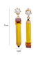 Fashion 55810 Pencil Alloy Drop Oil Inlaid Pearl Pencil Stud Earrings