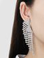 Fashion Silver Alloy Full Diamond Tassel Earrings