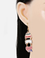 Fashion Red Color Alloy Diamond And Pearl Tassel Earrings