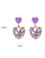 Fashion Pink Geometric Diamond Heart Hollow Stud Earrings