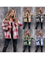 Fashion Sky Blue Check Printed Buttoned Cardigan Jacket