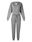 Fashion Apricot Solid Color Long-sleeved Hooded Cardigan Pants Suit