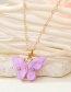 Fashion Purple New Butterfly Acrylic Resin Butterfly Necklace