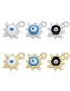 Fashion White Gold Color Blue Copper Drop Oil Eyes Six-pointed Star Diy Accessories