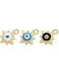 Fashion White Gold Color White Copper Drop Oil Eyes Six-pointed Star Diy Accessories