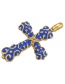 Fashion Navy Blue Copper Drip Oil Cross Pattern Diy Accessories