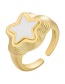 Fashion Pink Copper Drop Oil Five-pointed Star Open Ring