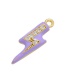 Fashion Purple Copper Drop Oil Inlaid Zirconium Lightning Diy Accessories
