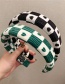 Fashion Green Fabric Check Love Print Headband