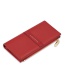Fashion Red Frosted Zip Rectangular Wallet