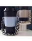 Fashion Black Cup Set + Black Chain Removable Geometric Chain Coffee Cup Holder