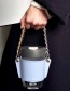 Fashion Light Gray Cup Sleeve + Gun Color Chain Removable Geometric Chain Coffee Cup Holder