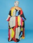 Fashion Multicolor Geometric Print Plus Size Long Sleeve Dress