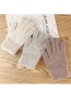 Fashion Light Gray Cashmere Plus Velvet Finger Gloves