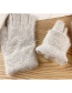 Fashion Fuchsia Cashmere Plus Velvet Finger Gloves