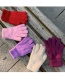 Fashion Claret Or Cherry Red Cashmere Plus Velvet Finger Gloves