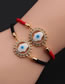 Fashion Cb00186+black Rope Copper Inlaid Zirconium Eye Bracelet