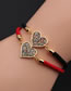 Fashion Cb00066+red String Copper Inlaid Zirconium Heart Bracelet