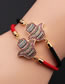 Fashion Cb000123+red String Copper Inlaid Zirconium Palm Bracelet