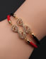 Fashion Cb000113+red String Copper Inlaid Zirconium Figure Eight Knot Bracelet