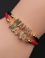 Fashion Cb0024+red String Copper Inlaid Zirconium Letter Bracelet