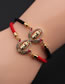 Fashion Cb0099+black Rope Gold-plated Copper And Zirconium Maria Bracelet