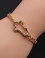 Fashion Gold Copper Inlaid Zirconium Cross Bracelet