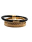 Fashion Golden 3-piece Set Stainless Steel Letter Twist Open Bracelet Set
