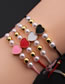 Fashion A Red Copper Beads Beaded Pearl Love Draw Bracelet
