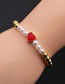 Fashion D-white Copper Beads Beaded Pearl Love Bracelet